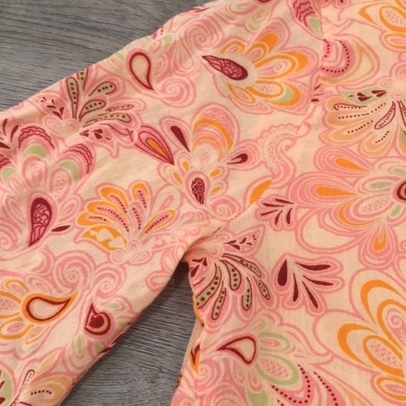 Zara Orange Paisley Open Back Cutout Flare Bell Long Sleeve Top L - Picture 4 of 15